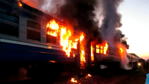 На Гомельщине загорелся поезд - в салоне находились 30 пассажиров