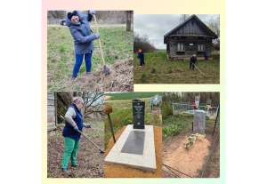 Коллектив Грозовской школы благоустроил места воинских захоронений в Болговичах
